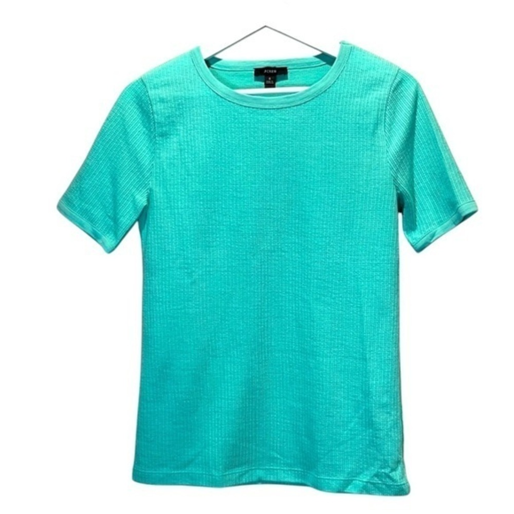 J. Crew Women’s Waffle Textured Mint Green T Shirt Size Small